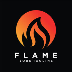 Vector fire flame logo template vector oil gas energy logo concept