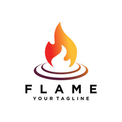 Vector fire flame logo template vector oil gas energy logo concept