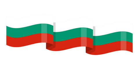 Vector illustration of wavy Bulgaria flag on transparent background