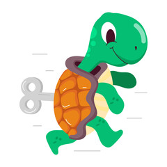 A flat sticker of turtle toy 

