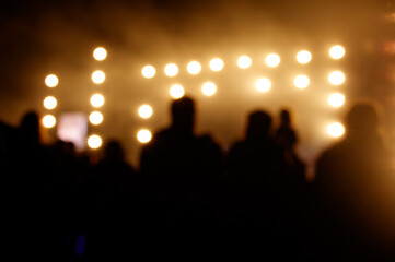 Bokeh of a stage at a concert. Abstract background