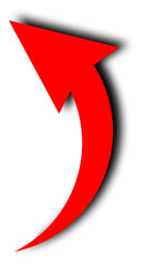 red arrow with shadows icon