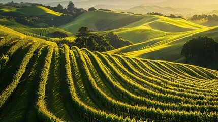 Fototapeta premium Rolling hills of the Hawkes Bay vineyards