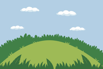 Obraz premium Vector illustration of an empty hill in the grass.
