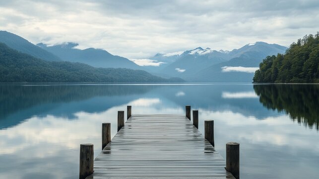 Serene lakeside views at Lake Brunner