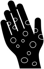 acne illustration illness silhouette virus logo skin icon pain outline epidemic pimple red pox fever hand monkey medicine patient shape care treatment symptom for vector graphic background