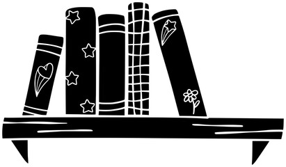 library illustration school silhouette education logo shelf icon book outline bookshelf store literacy knowledge university bookstore learn read bookcase shape college literature study for vector © blacksilhouette