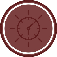 Daylight Savings Vector Line Double Circle Maroon
