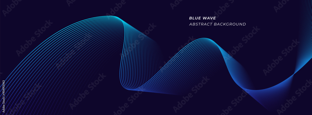 Sticker minimalist abstract wave lines gradient background color. dynamic wave pattern. suit for banner, pos