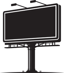 Empty billboard silhouette vector illustration isolated on a white background