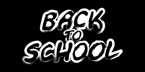 Back to school text on black background. Vector illustration.