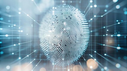 Abstract biometric data visualization with glowing elements
