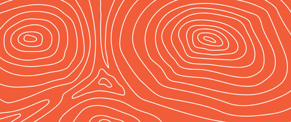 Salmon fillet pattern texture background vector. Abstract salmon meat on orange background with stripes salmon line art. Design illustration for Japanese Restaurant, website, banner, packaging.