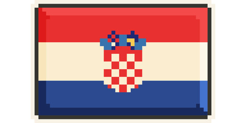 Croatia, Europe, Flag, Pixel Art, Retro 8bit Game Style, Vector 