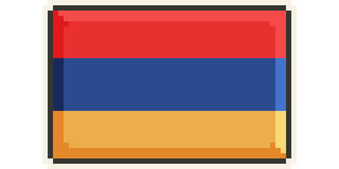 Armenia, Europe, Flag, Pixel Art, Retro 8bit Game Style, Vector 