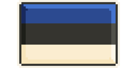 Estonia, Europe, Flag, Pixel Art, Retro 8bit Game Style, Vector 