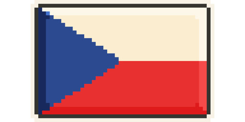 Czech Republic, Europe, Flag, Pixel Art, Retro 8bit Game Style, Vector 