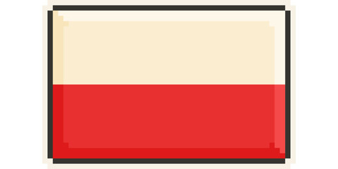 Poland, Europe, Flag, Pixel Art, Retro 8bit Game Style, Vector 