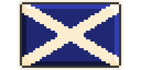 Scotland, UK, United Kingdom Europe, Flag, Pixel Art, Retro 8bit Game Style, Vector 