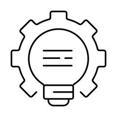 Idea Generation Icon. Light Bulb with Brainstorming Symbol. Transparent PNG Illustration for Creativity Concept