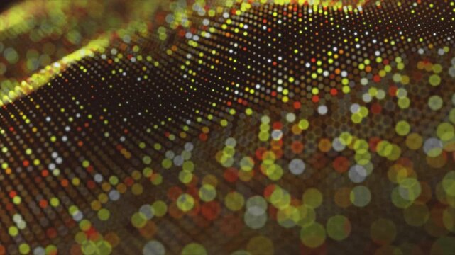 Light, golden background with attractive blurred dots, dust motion animation.