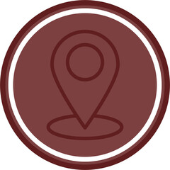 Location Vector Line Double Circle Maroon