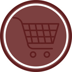 Trolley Vector Line Double Circle Maroon