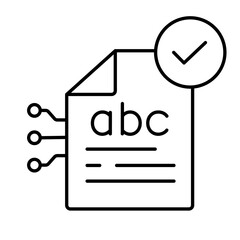 Proofreading Icon. Document with Checkmarks. Transparent PNG Illustration for Editing Concept