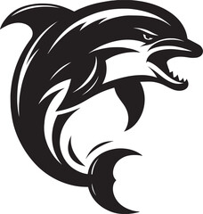 Beautiful Dolphin silhouette flat vector illustration isolated on a white background