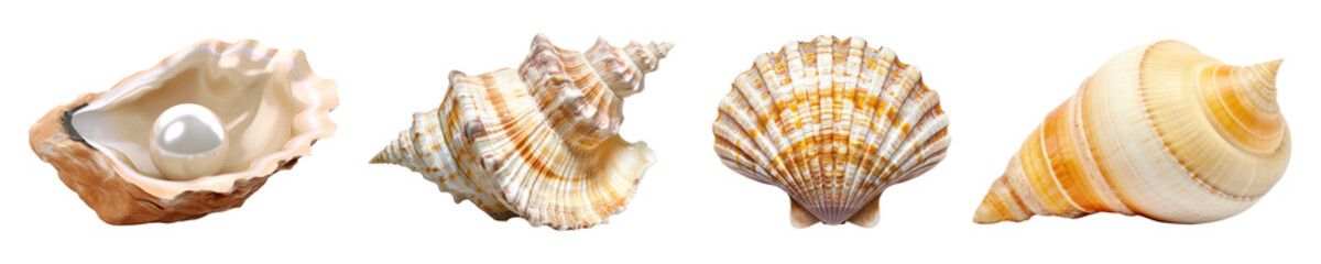 Obraz premium Seashell png cut out element set