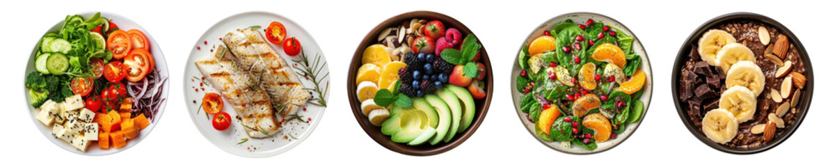Healthy menu png cut out element set