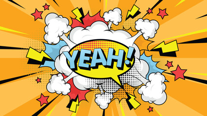 Comic speech bubble with text Yeah!