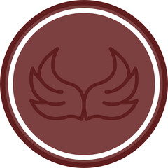 Ala Vector Line Double Circle Maroon