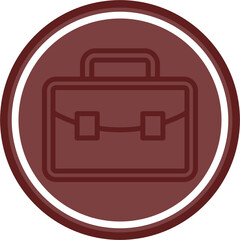 Briefcase Vector Line Double Circle Maroon