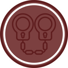 Handcuffs Vector Line Double Circle Maroon