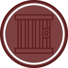 Prison Vector Line Double Circle Maroon