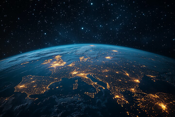 Obraz premium Europe at night from space