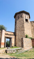 View of the entrance of Hari Parbat Fort, the first fortification done by Mughal Emperor Akbar in 1590, Srinagar, Jammu and Kashmir, India.