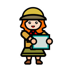 
girl scout with empty box