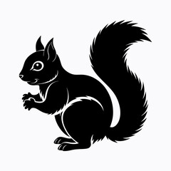 Obraz premium squirrel silhouette design isolated on white background. 