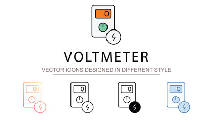 Voltmeter icon design with white background stock illustration