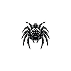 black and white tattoo of a spider