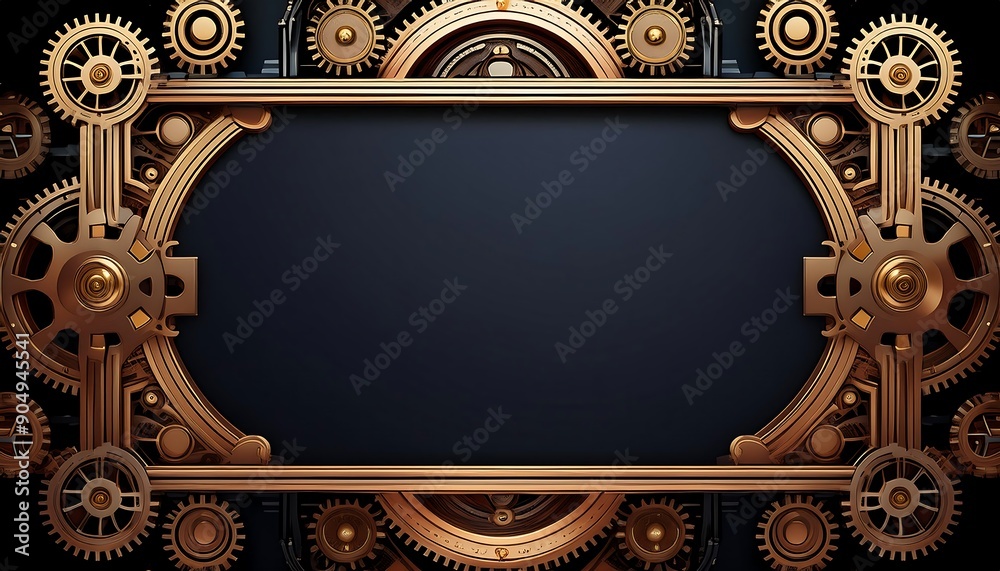 Poster frame that combines steampunk aesthetics with modern technology