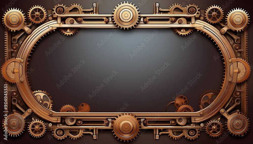 Aufkleber frame that combines steampunk aesthetics with modern technology