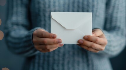 Hands gripping an elegant envelope with significant contents.