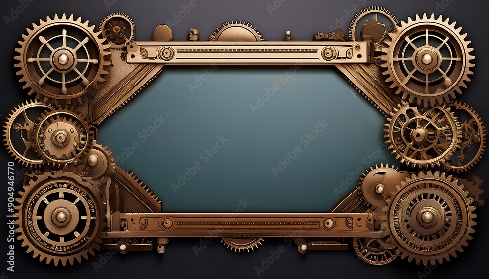 Poster frame that combines steampunk aesthetics with modern technology