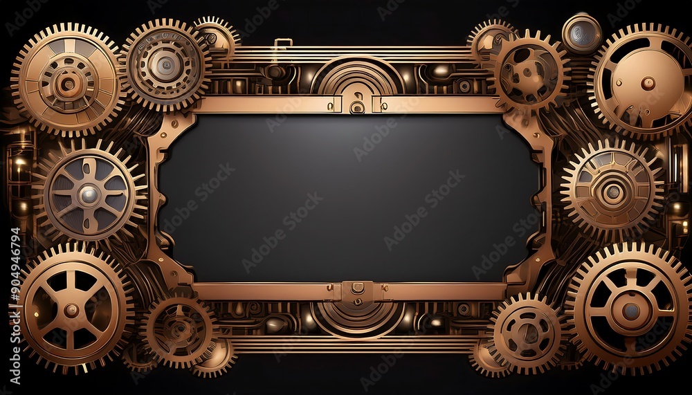 Poster frame that combines steampunk aesthetics with modern technology