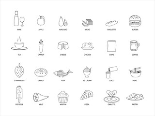 FOOD icon  design line vector and editable