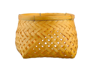 bamboo basket isolated on white background