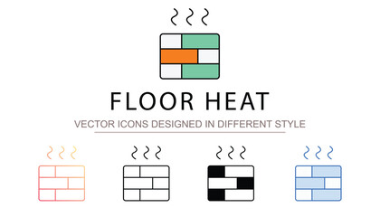 Floor Heat icon design with white background stock illustration